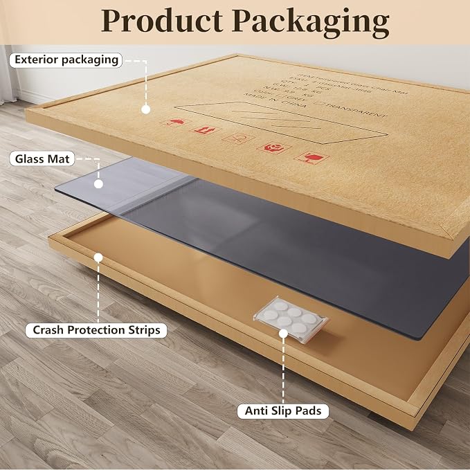 Tempered Glass Chair Mat, Round Corner and Polished Edge - Image 9