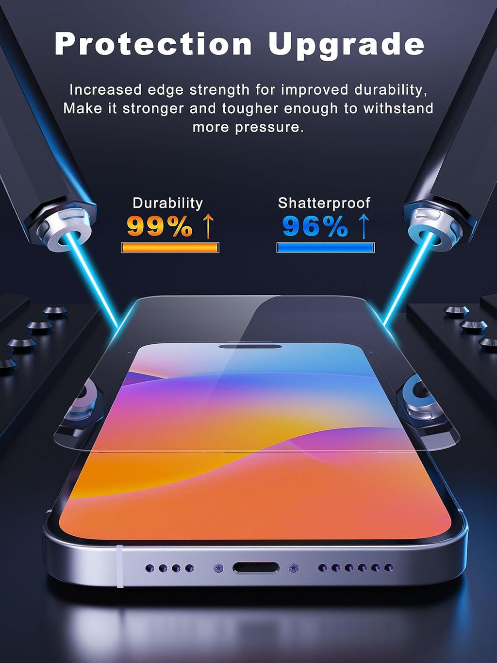 Compatible for iPhone 15 Plus/iPhone 16 Plus Screen Protector 6.7 inch, Anti Blue Light HD Tempered Glass Screen Protector Easy Installation, Case Friendly, 2 Pack