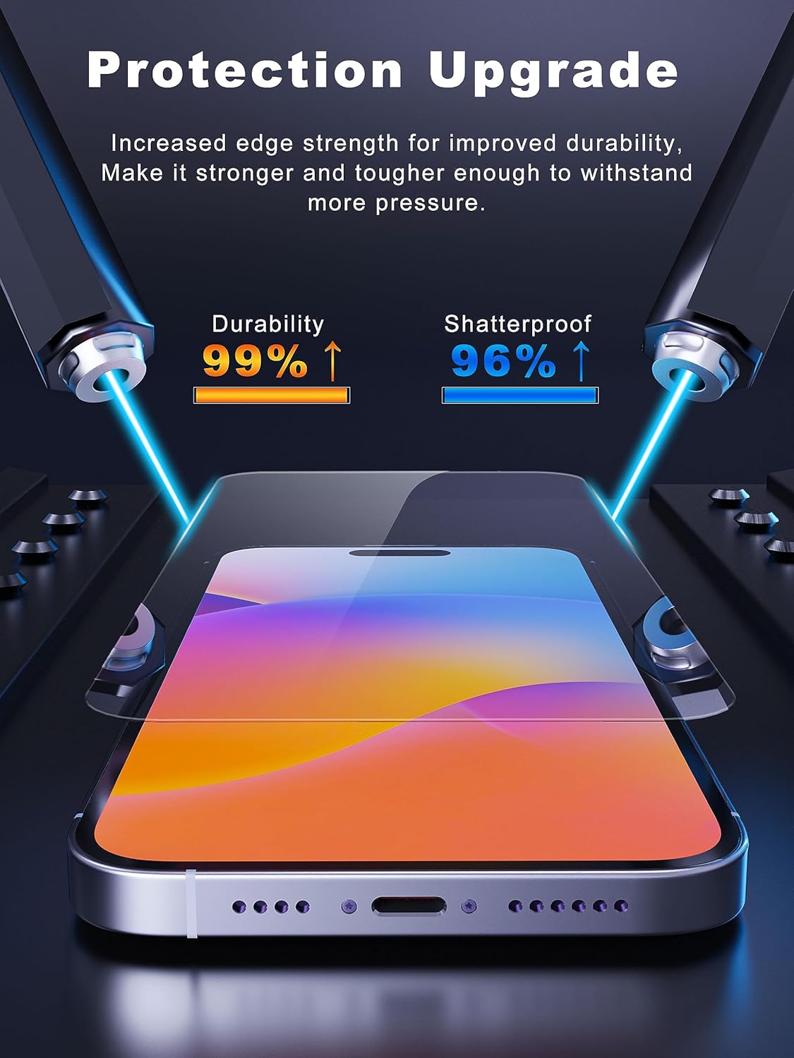 Compatible for iPhone 15 Plus/iPhone 16 Plus Screen Protector 6.7 inch, Anti Blue Light HD Tempered Glass Screen Protector Easy Installation, Case Friendly, 2 Pack