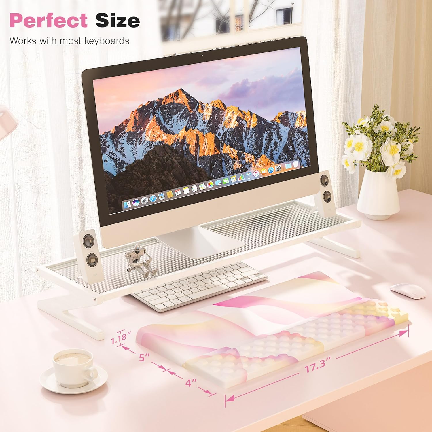 Ospelelf Keyboard Wrist Rest Comfortable Ergonomic Keyboard Stand Riser Holder Pad for Office Home