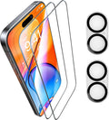 2 pack Full 9H+ Military Grade Glass Screen Protector for iPhone 16 Plus + 2 pack Camera Lens Protector with easy Installation Frame Case Friendly Shatterproof Tempered Glass 9H+ Hardness HD Clear Anti-Scratch Glass Full Edge Coverage (6.7) 16 Plus
