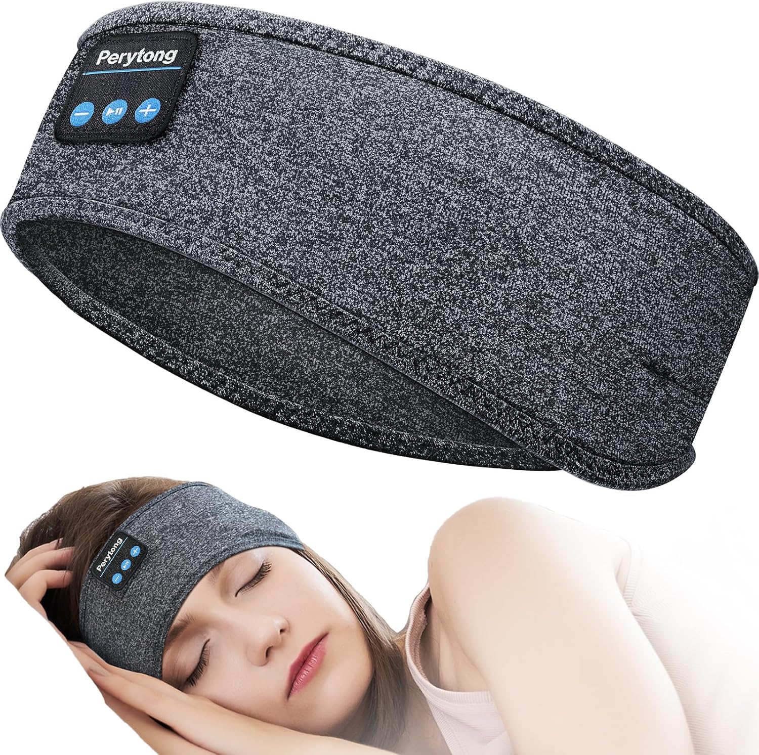 Perytong Sleep Headphones Bluetooth Headband, Sports Wireless Earphones Music Sleeping Earbuds with HD Stereo Speaker for Mom Women Men Teen Running Cool Gadgets Unique Gifts