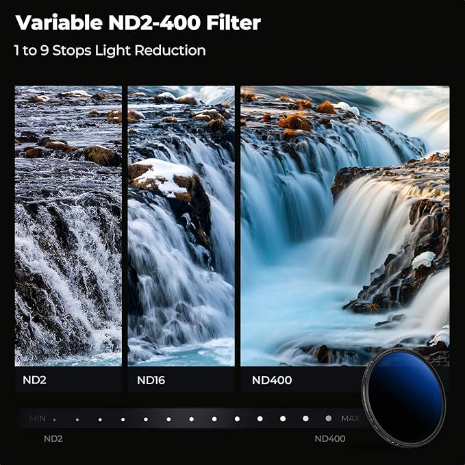 K&F CONCEPT 62mm Variable ND Lens Filter ND2-ND400 18 Multi-Layer Coatings - Image 3