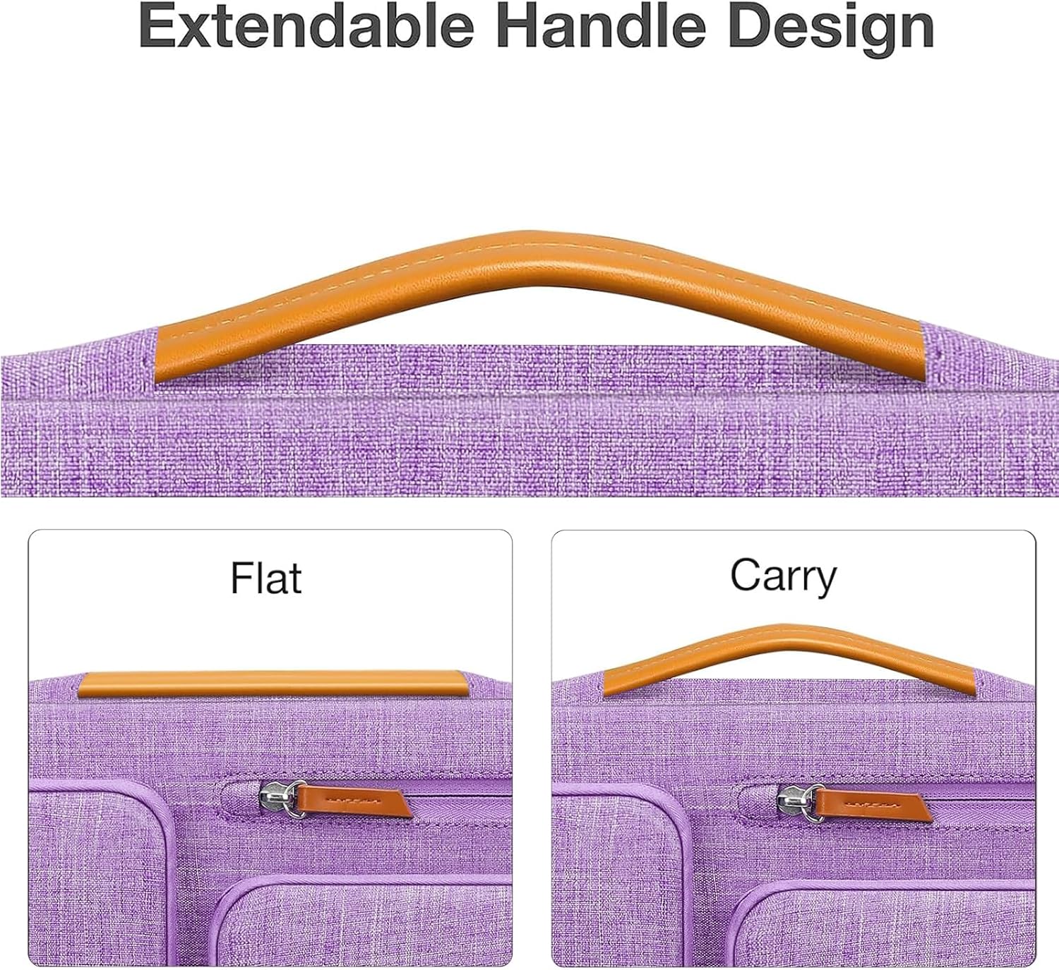 MOSISO 360 Protective Laptop Case 13.3 inch, 13-13.3 inch Laptop Sleeve Compatible with MacBook Air/Pro 13 / Pro 14,HP Dell Acer ASUS,Side Open Carrying Case with 4 Zipper Pockets&Handle, Lilac