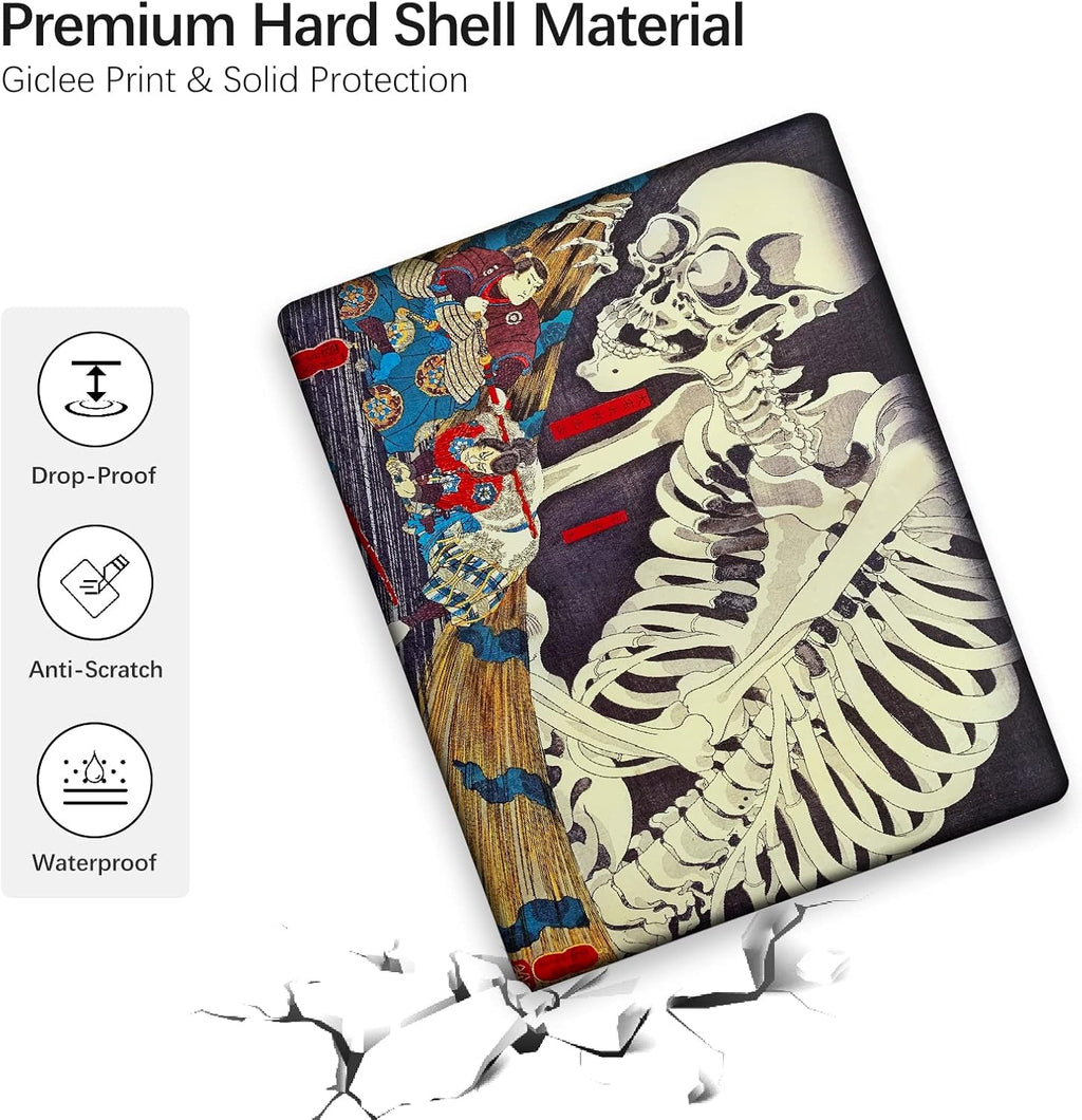 Berkin Arts Compatible with MacBook Pro 13 inch Cover, 2022, 2021, 2020-2018 Release A1708 with Keyboard Cover & Screen Protector Feudal Japan Art (The Skeleton Specter by Kuniyoshi)