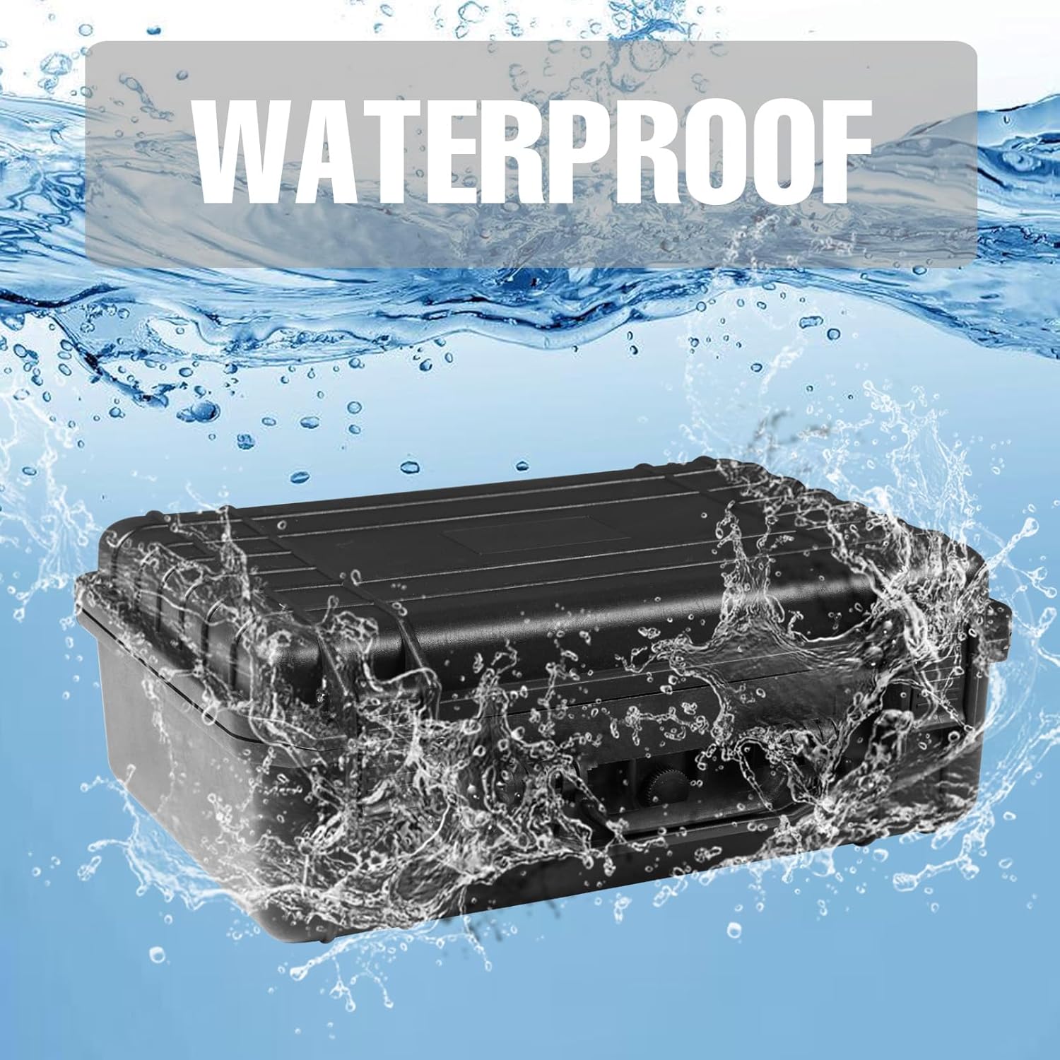 18x 13.8x 8 Inch Hard Case, Portable Weather Waterproof Protective Camera Case with Customizable Foam, Fit Use of Drones, Camera, Equipments, Black4
