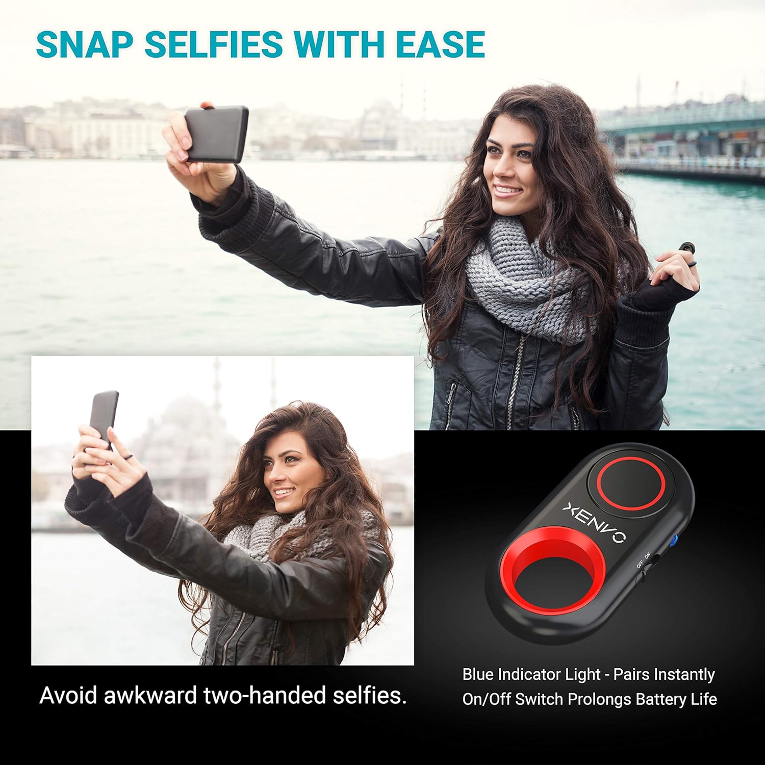 Shutterbug - Camera Shutter Remote Control - Bluetooth Wireless Selfie Button Clicker - Compatible with iPhone, iPad, Android, Samsung, and Google Pixel Cell Phones, Smartphones and Tablets