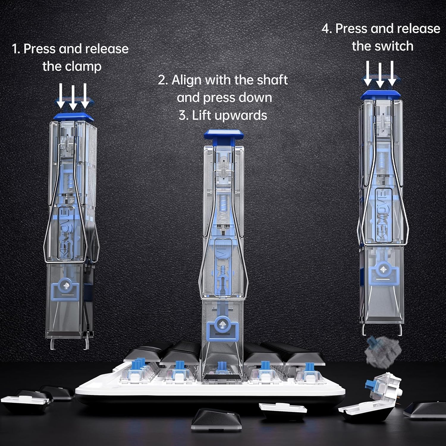 KEMOVE P10 2-in-1 Switch & Keycap Puller for Mechanical Keyboards, Quick & Painless Removal, DIY Customization, Maintenance, Cleaning for Beginners & Enthusiasts
