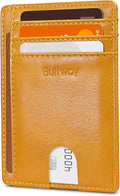 Buffway Slim Minimalist Front Pocket RFID Blocking Leather Wallets by Buffway