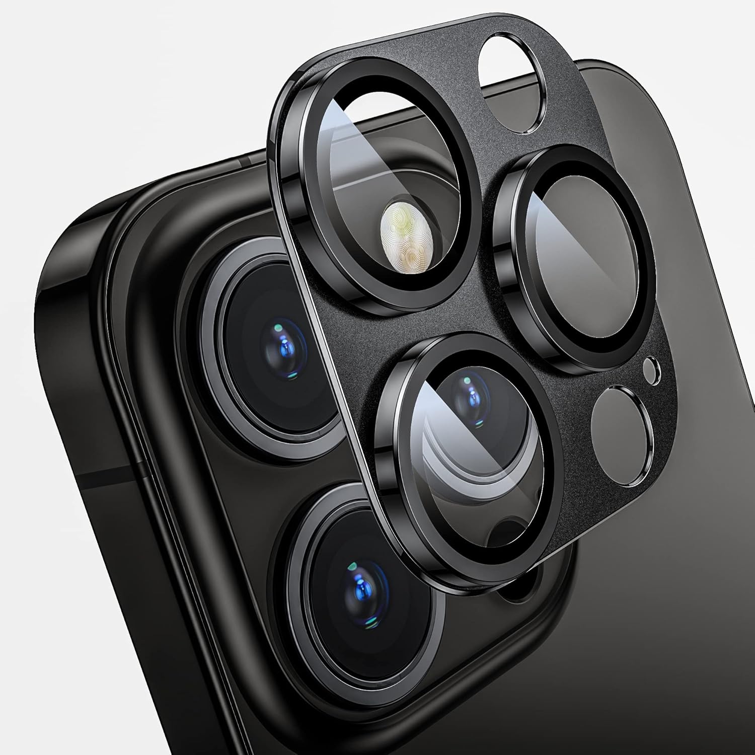 Camera Lens Protector for iPhone 14 Pro / iPhone 14 Pro Max, Alloy Metal Camera Cover with Tempered Glass Screen Protector Accessories,Case Friendly,Scratch Resistant,Easy to Install - Space