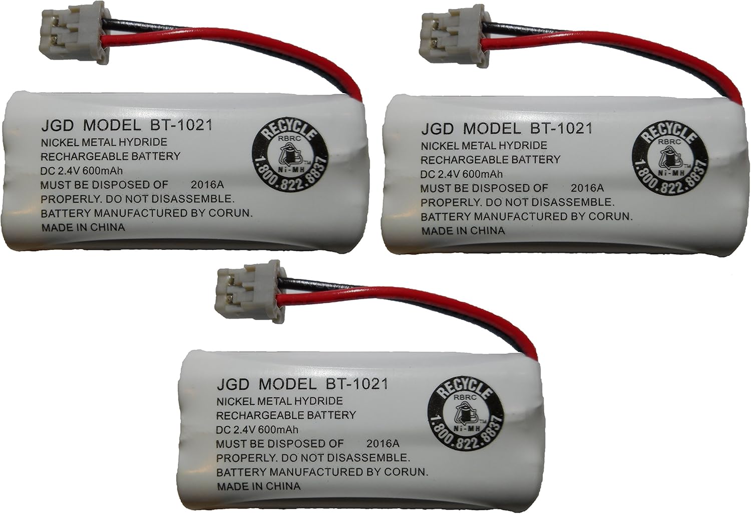 JustGreatDealz HIGH Capacity Rechargeable Replacement Battery BT-1021 BBTG0798001 for Uniden Cordless Handsets (3-Pack)