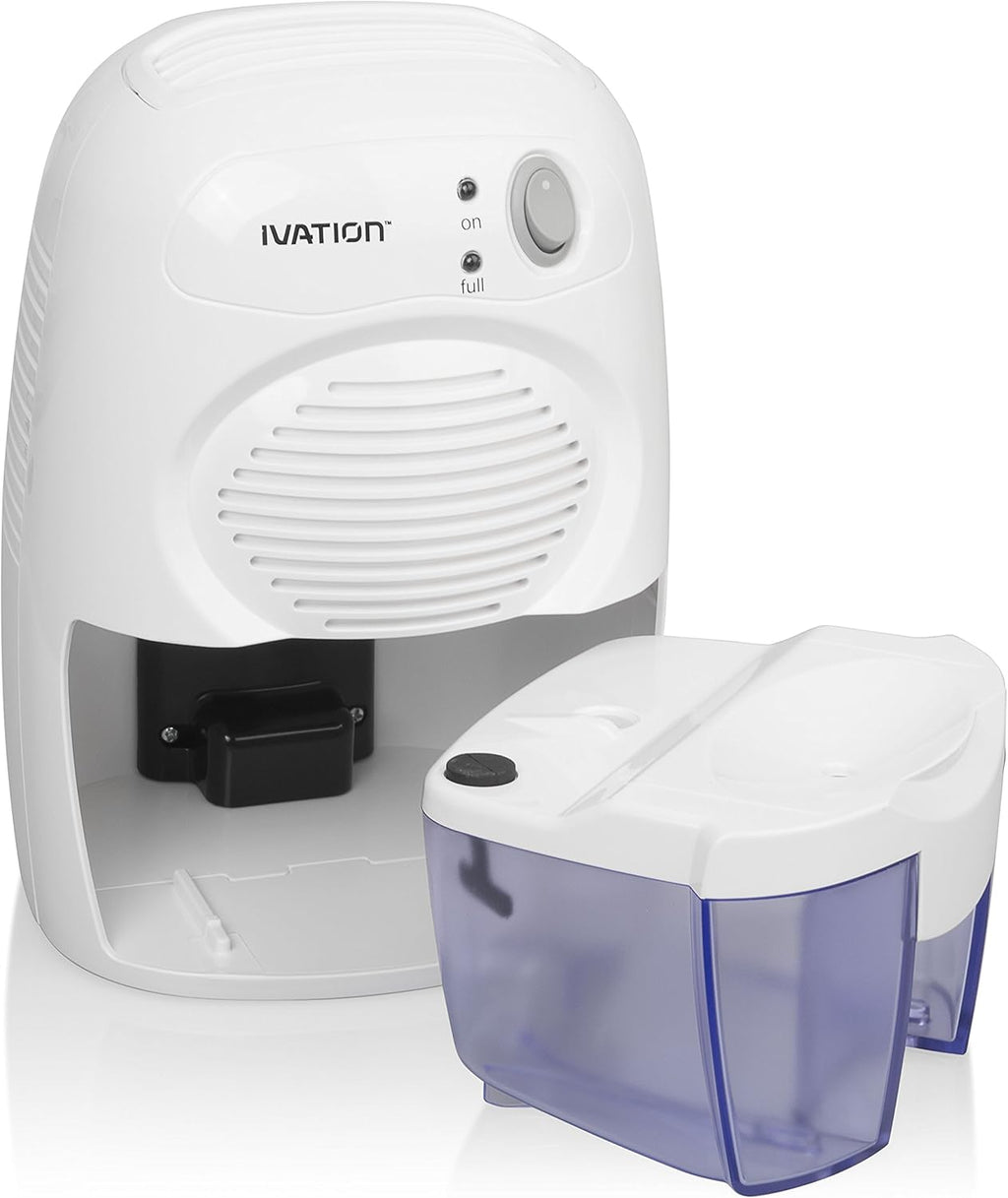 Ivation IVADM10 Powerful Small-Size Thermo-Electric Dehumidifier - for Smaller Room, Cupboard, Basement, Attic, Stored Boat, RV, Antique Car,White