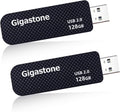 GIGASTONE V30 128GB USB 2.0 Flash Drive 2-Pack, Capless Retractable Design Pen Drive, Carbon Fiber Style, Reliable Performance & Durable