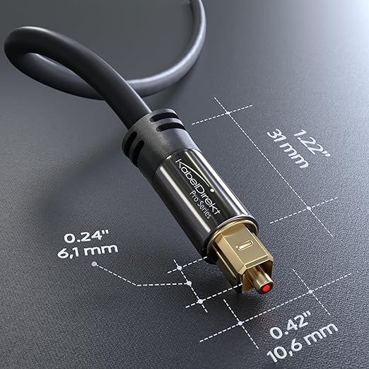 TOSLINK – Optical Audio Cable – 19ft – Designed in Germany – Fiber Optic Cable - Image 7