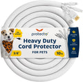PROTECTO Heavy Duty Dog & Cat Cord Protector 10ft Easy-to-Use Critter Cord Cover for Pet Clear Odorless White Color Cord Protectors from Pets No Chew Solution Power Audio & Video Wire Protector Tubing