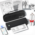 Inkless Portable Printer for Travel, Wireless Thermal Printer Supports 8.5 x 11 Inch Thermal Paper, Bluetooth Machine Includes Carry Case and 3 Rolls of Paper Kit, Black