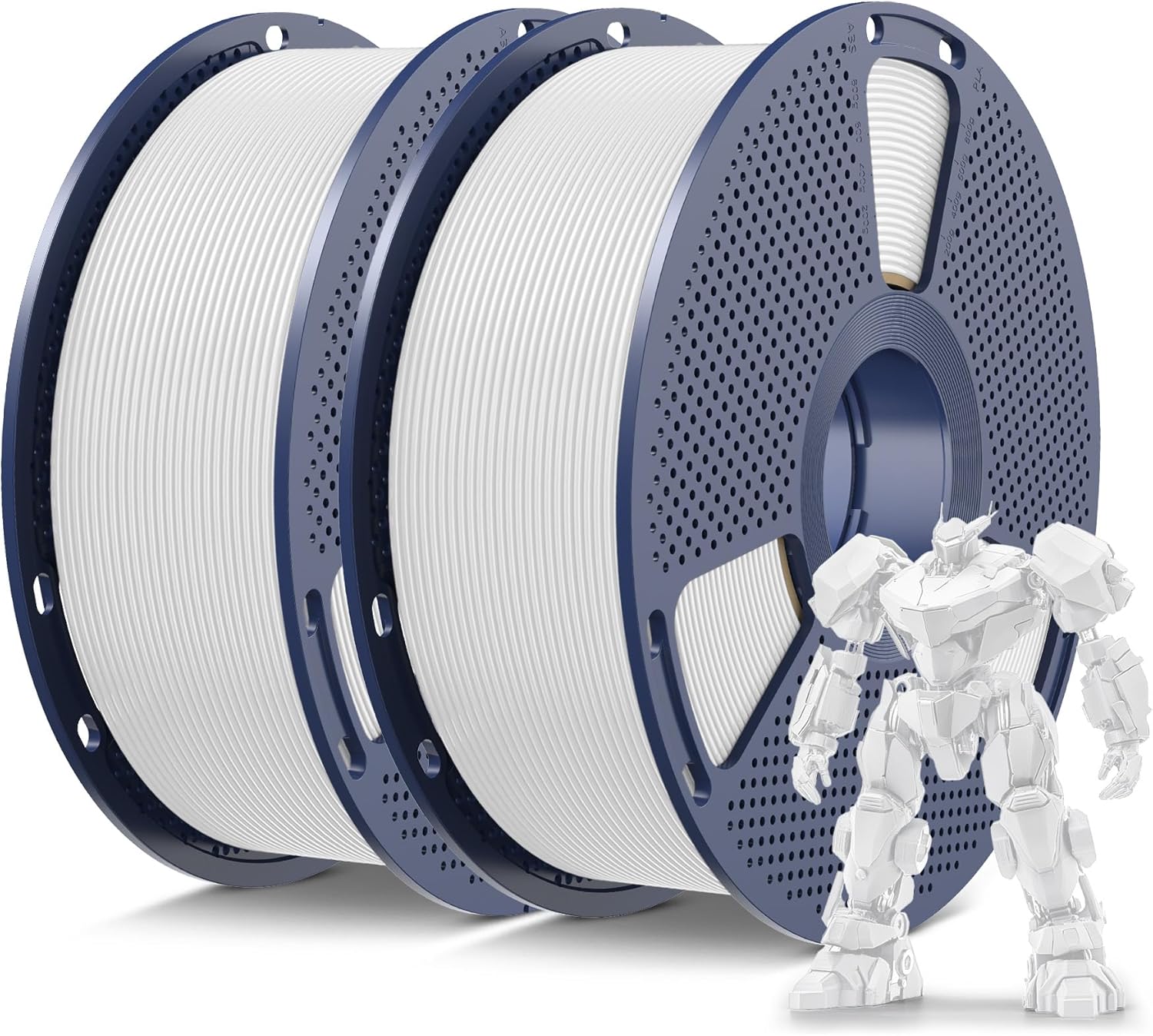 SUNLU PETG Filament 1.75mm Bundle, Less Stringing and Good Layer Adhesion 3D Printer Filament, Individually Vacuum Packed, 2kg in Total, 1kg per Spool, PETG 2 Pack,White+White