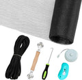Windows Screen Replacement and Screen Door Repair Kit, 6Pcs Window Screen Fiberglass Mesh Kit - Window Screen & Screen Door Mesh & Screen Porch Repair Kit (Black, 48" x 118")