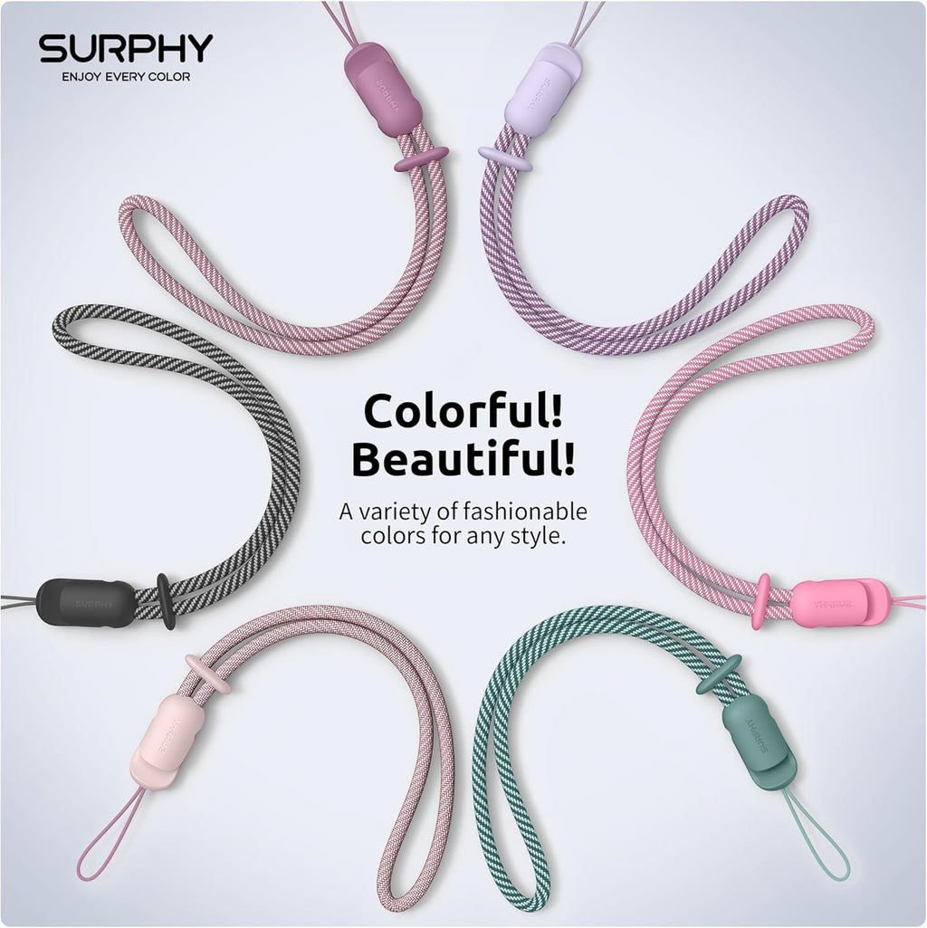 SURPHY 3 Pack Phone Wrist Strap with CellPhone Tether Tab, Cellphone Lanyard, Phone Strap with 2-Color Braided, Wrist Lanyard