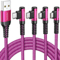 AINOPE USB C Cable [4-Pack, 3.1A] Type C Charger Fast Charging, Right Angle [10/6.6/3.3/3.3ft] USB A to USB C Cable Nylon Braided Compatible with Galaxy S22 S10 Plus S21 S20, Note 10, LG Google Pixel