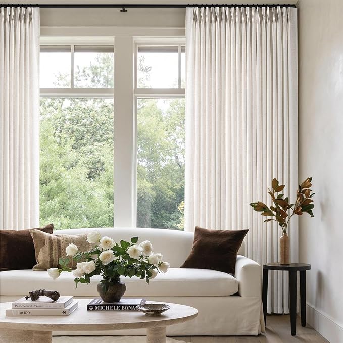 Memory Trained Pinch Pleated Curtains 92 Inches Long, Viral Linen Pinch Pleat - Image 5