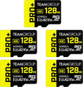 TEAMGROUP A2 Pro Plus Card 128GB x 5 Pack Micro SDXC UHS-I U3 A2 V30, R/W up to 160/110 MB/s for Nintendo-Switch, Gaming Devices, Tablets, Smartphones, 4K Shooting, with Adapter TPPMSDX128GIA2V3003