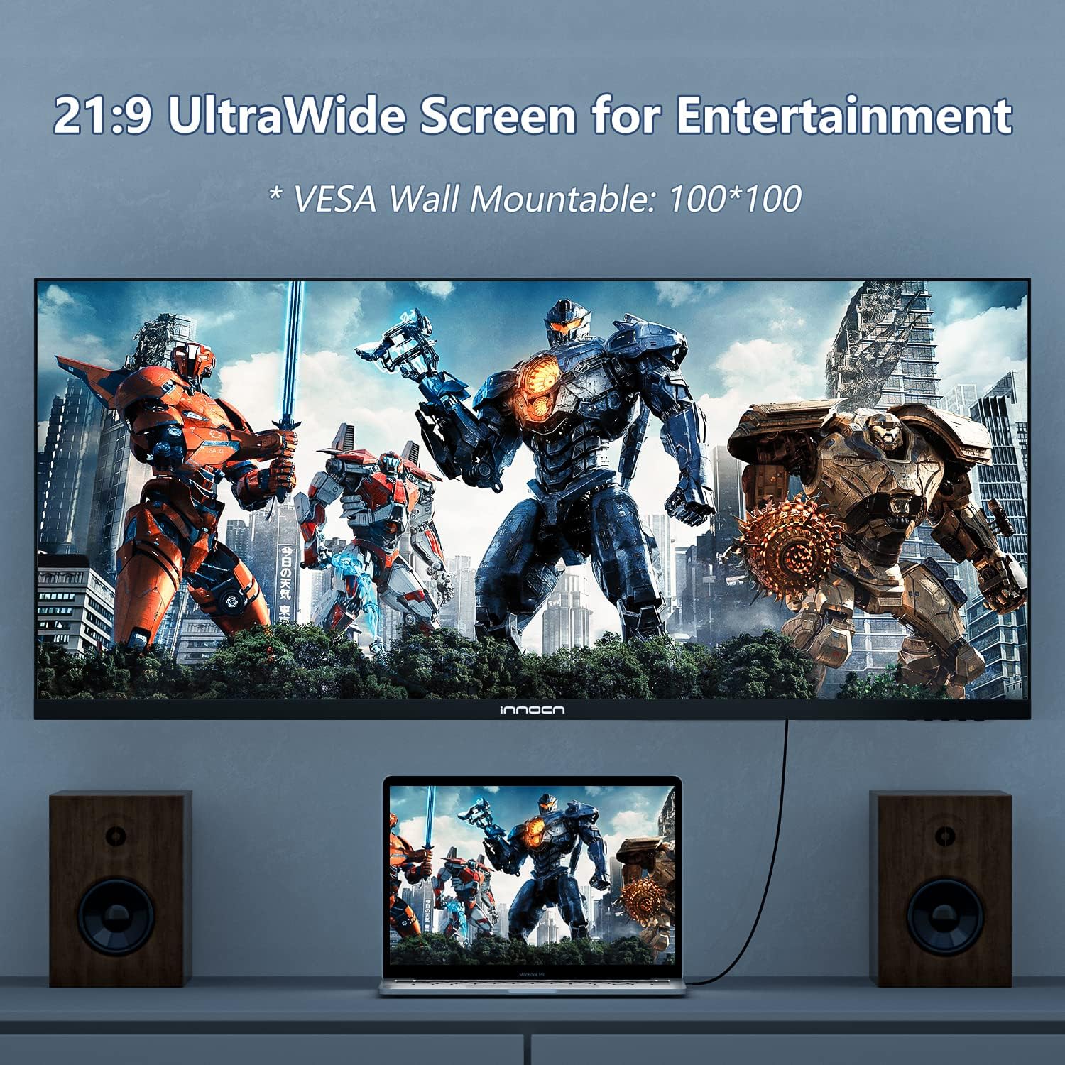 INNOCN 40C1R Ultrawide Monitor 40" WQHD 3440 x 1440p 144Hz FreeSync Premium HDR400 21:9 Computer Display 95% DCI-P3 500Nits IPS USB Type-C HDMI Tilt/Height Adjustable, Mountable