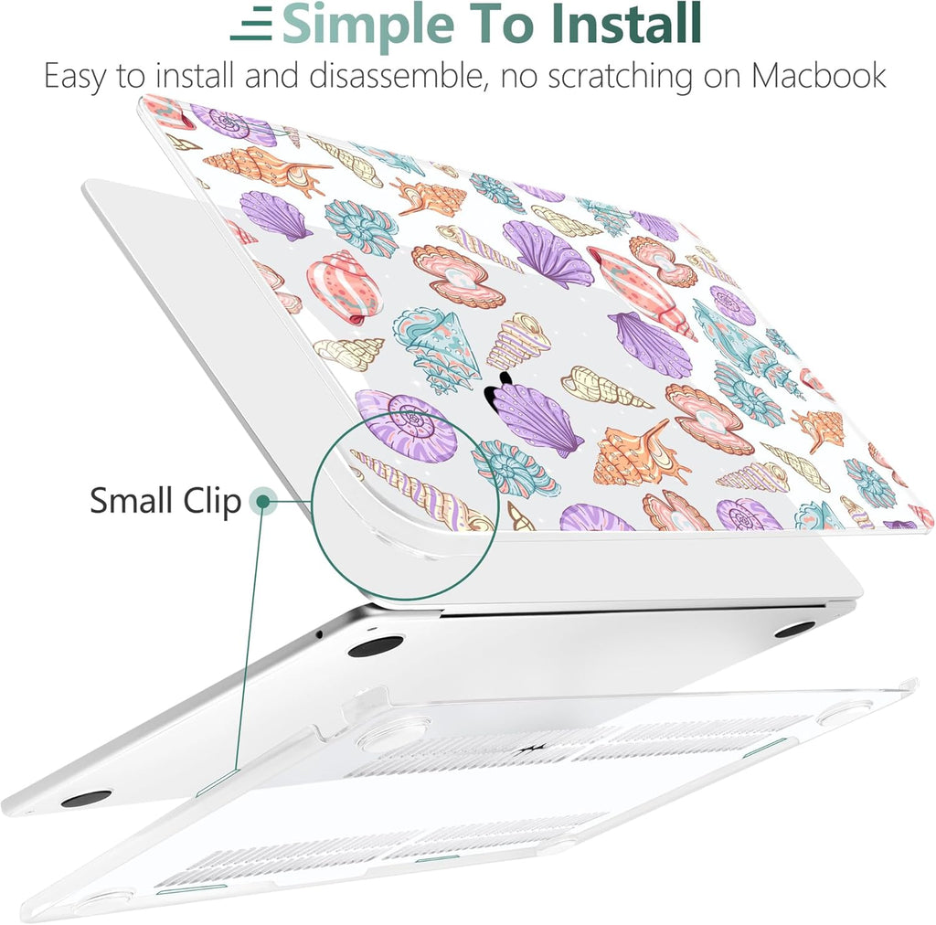 TWOLSKOO Compatible with M4 MacBook Air 13.6 inch Case 2025-2022 Release M4 A3240 M3 A3113 M2 A2681, Plastic Hard Shell & Keyboard Cover & Type C Adapter & Screen Protector, Colorful Shells
