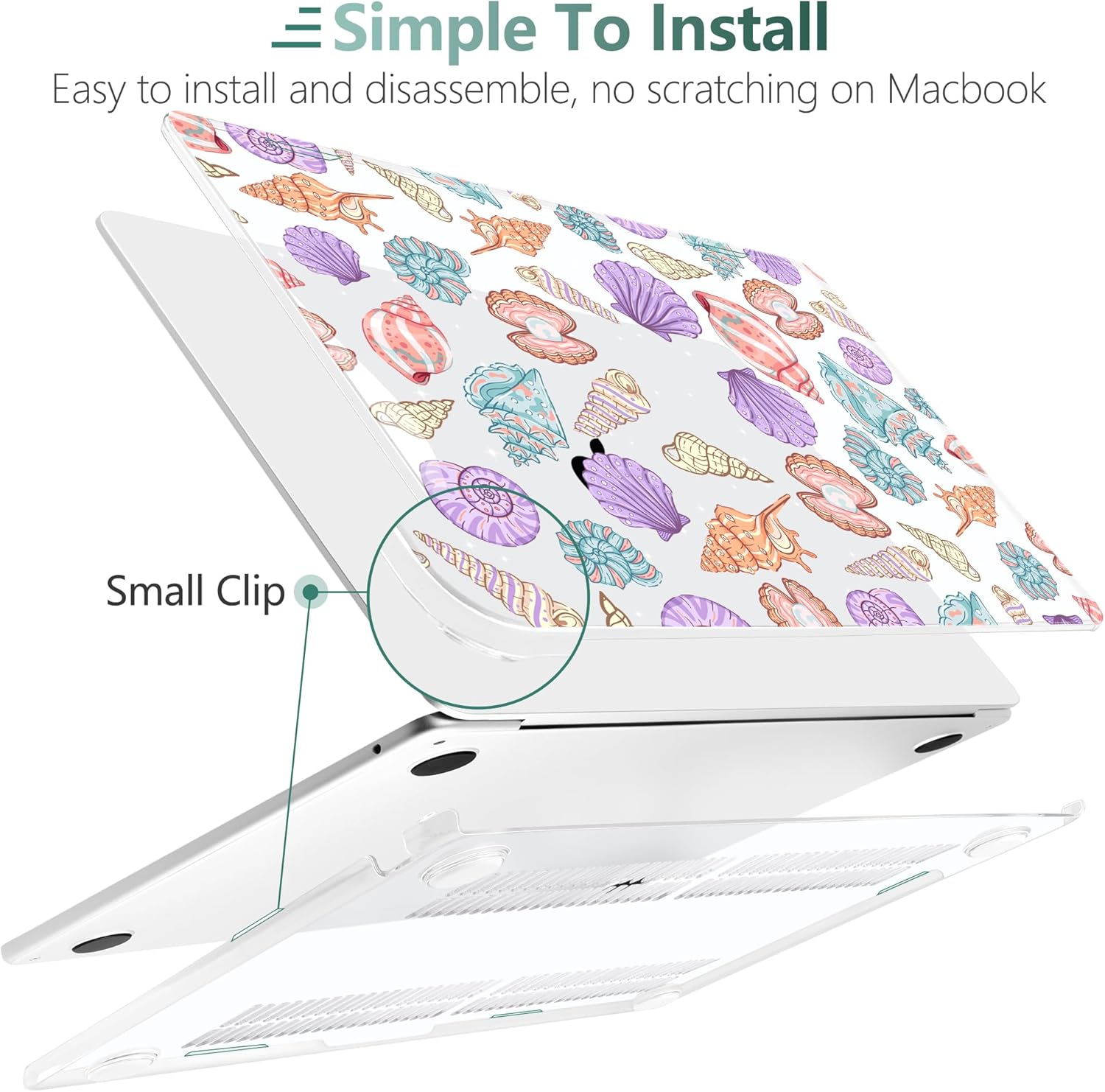 TWOLSKOO Compatible with M4 MacBook Air 13.6 inch Case 2025-2022 Release M4 A3240 M3 A3113 M2 A2681, Plastic Hard Shell & Keyboard Cover & Type C Adapter & Screen Protector, Colorful Shells