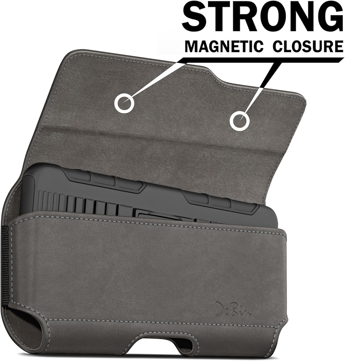 DeBin Case for Galaxy A15 A25 A35 A54 5G A53 A52 A51 A50 A20 Note 20 10+ Note 9 8 XCover Pro S24 FE S23 FE Cell Phone Belt Holder Holster Clip Pouch Cover (Fits Samsung with Otterbox Case) Pewter