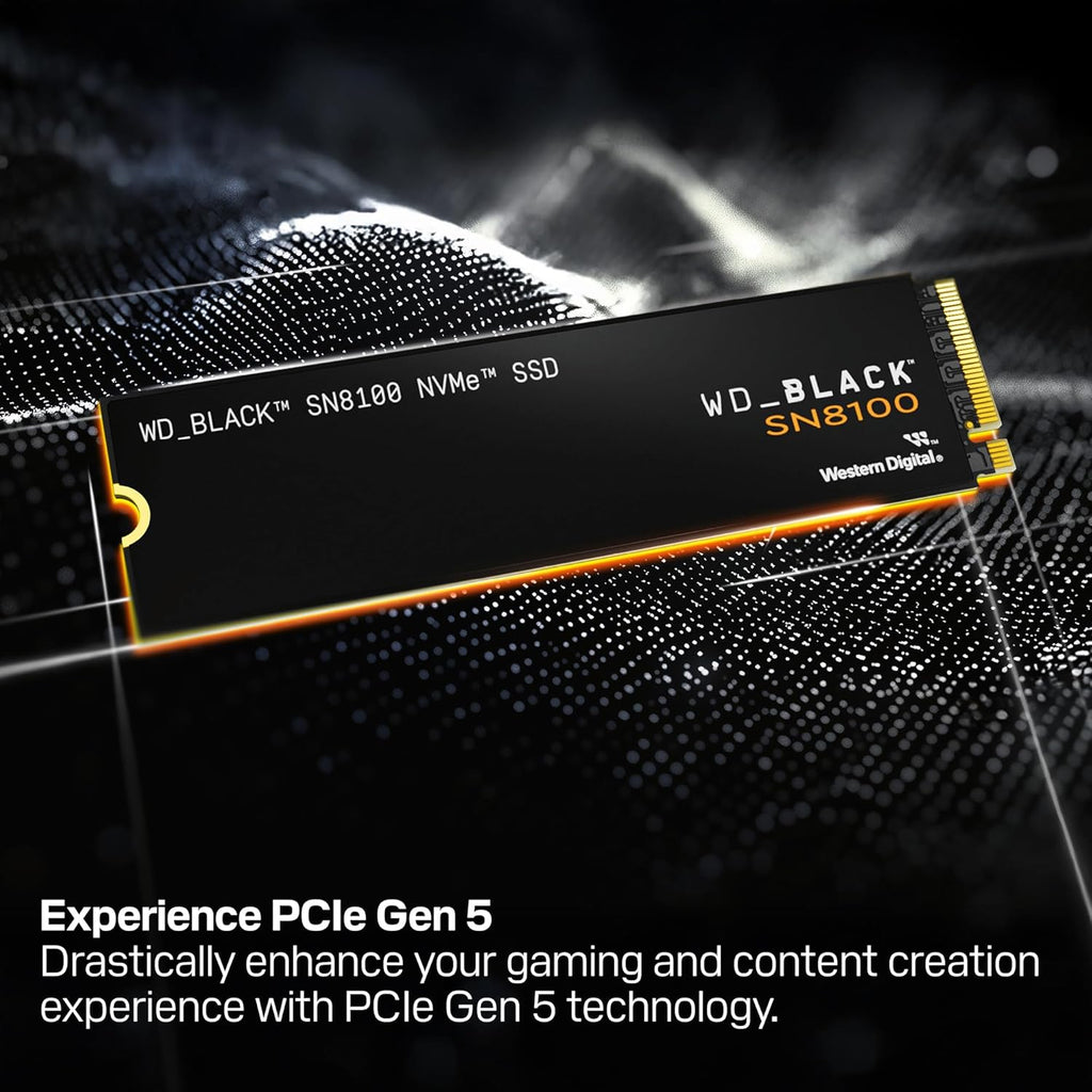 WD_BLACK 2TB SN8100 NVMe SSD Internal Solid State Drive - Gen 5 PCIe 5.0x4, M.2 2280, Seq. Read Speeds Up to 14,900 MB/s, Best for AI Applications, Gaming, and Video Editing - WDS200T1X0M