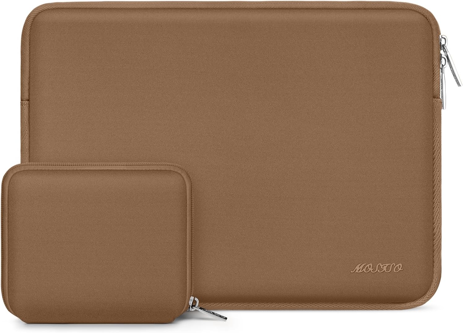 MOSISO Laptop Case 13.3 inch, 13-13.3 inch Laptop Sleeve Bag Compatible with MacBook Air/Pro 13/Pro 14 M5 M4 M3 M2 M1, HP Dell ASUS Lenovo, Neoprene Computer Sleeve Bag with Small Case, Mocha