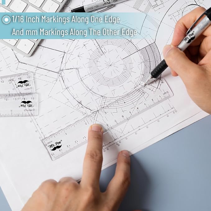 Mr. Pen- Bulk Plastic Rulers, 6 Inch, 100 Pack, Easy-to-Read Markings | - Image 4
