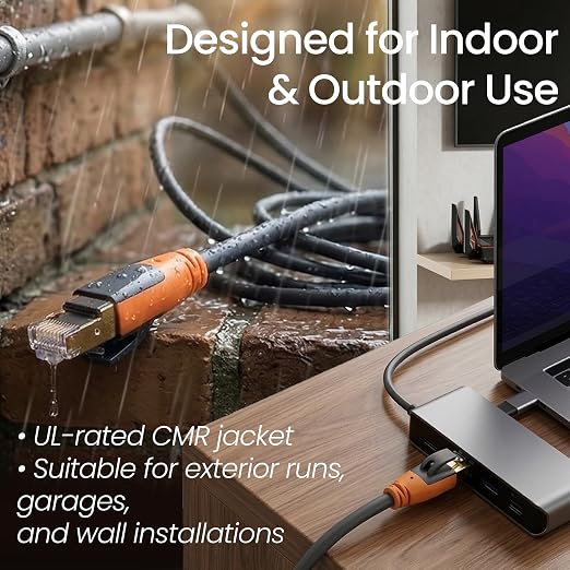 Cat 8 Ethernet Cable 50ft, High Speed LAN Cables 40Gbps 2000MHz Shielded - Image 10
