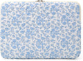 Puffy Laptop Sleeve 13-15.6 Inch Cute Quilted Laptop Protective Case Padded Floral Computer Sleeve for MacBook (B-Blue, 15 Inch)