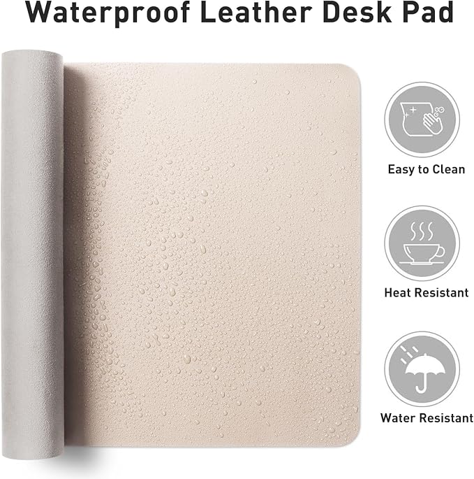 Aothia Faux Leather Desk Mat – Large Mouse Pad, Non-Slip PU Leather Blotter - Image 8
