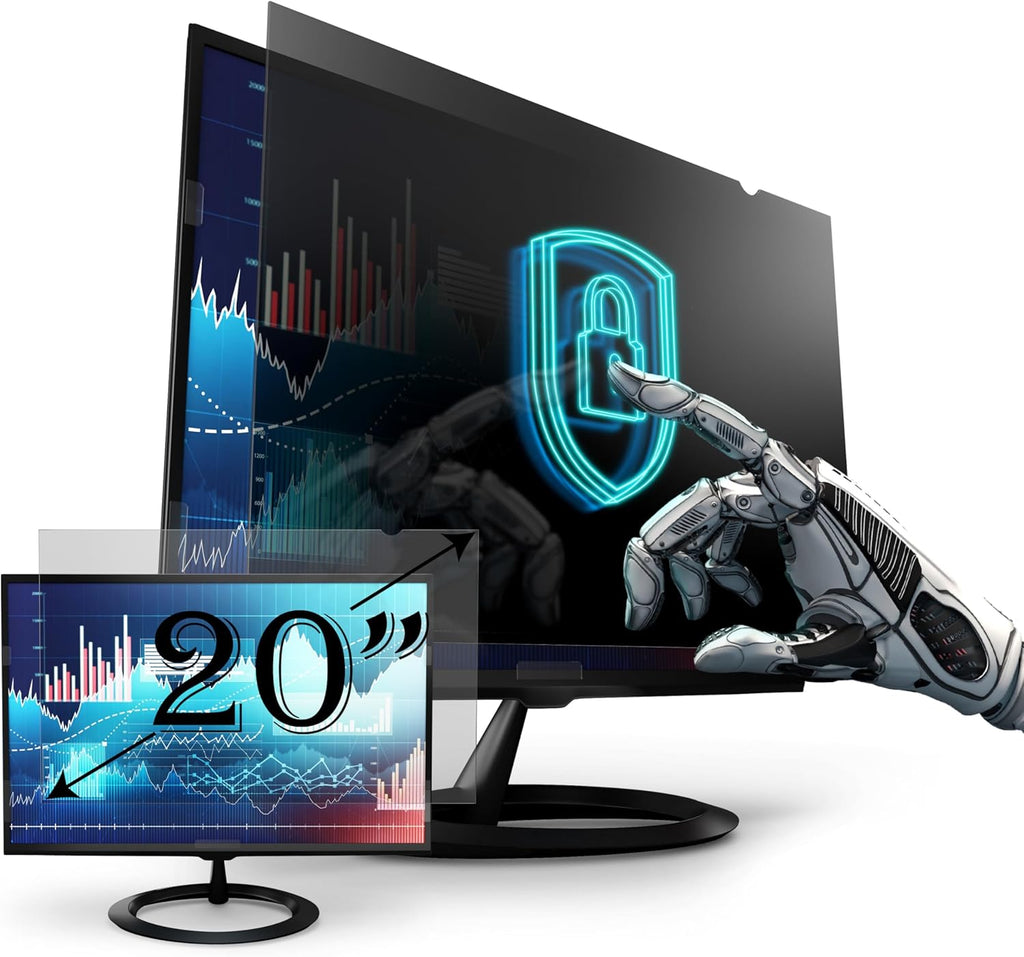 [2 Pack] Premium Privacy Screen Filter for 20 Inches Desktop Computer Widescreen Monitor with Aspect Ratio 16:09. Anti Glare and Anti Blue Light Protection