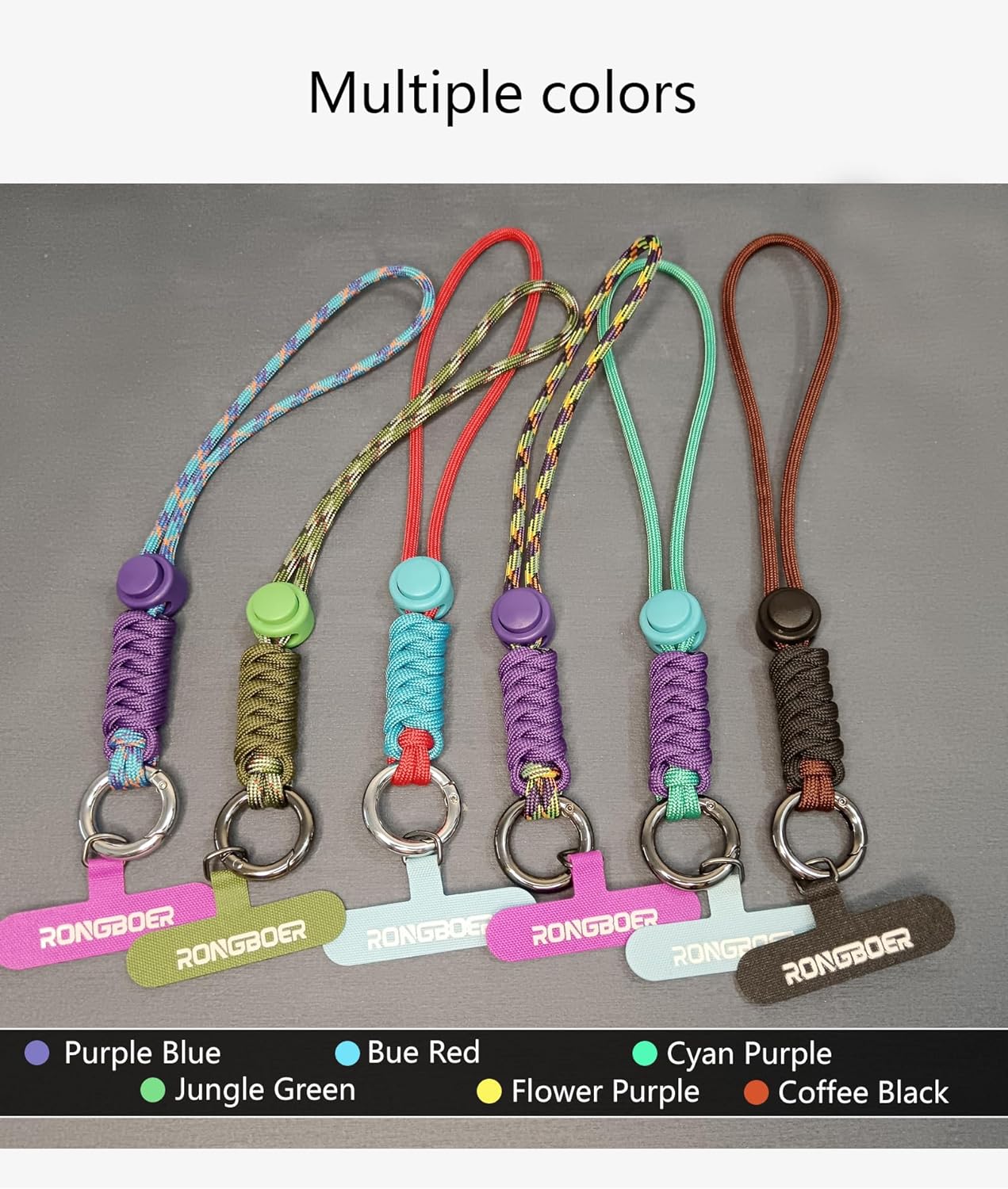 Cell Phone Lanyard Wrist Strap,Key Lanyard for Women,Phone Charms Strap,Short Wrist Lanyard for Keys,Keychain Lanyard (Cyan Purple)