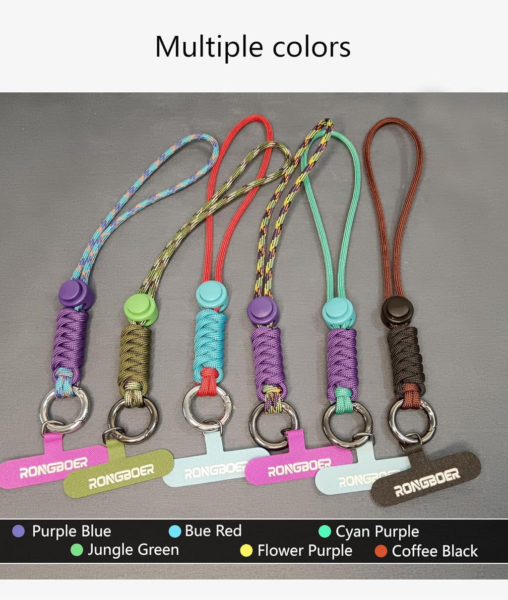 Cell Phone Lanyard Wrist Strap, Women's Phone Bracelet, Camera Wrist Lanyard, Short Wrist Lanyard for Keys, Keychain Lanyard, Lanyards for Keys (Blue Red)
