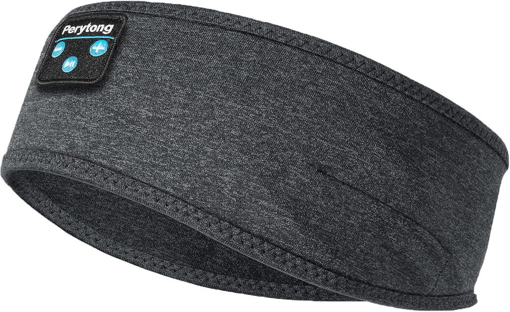 Perytong New Sleep Headphones Bluetooth Headband, Wireless Soft Sleeping Headphones with Ultra-Thin Speakers Perfect for Side Sleepers, Running, Workout, Jogging, Yoga, Travel