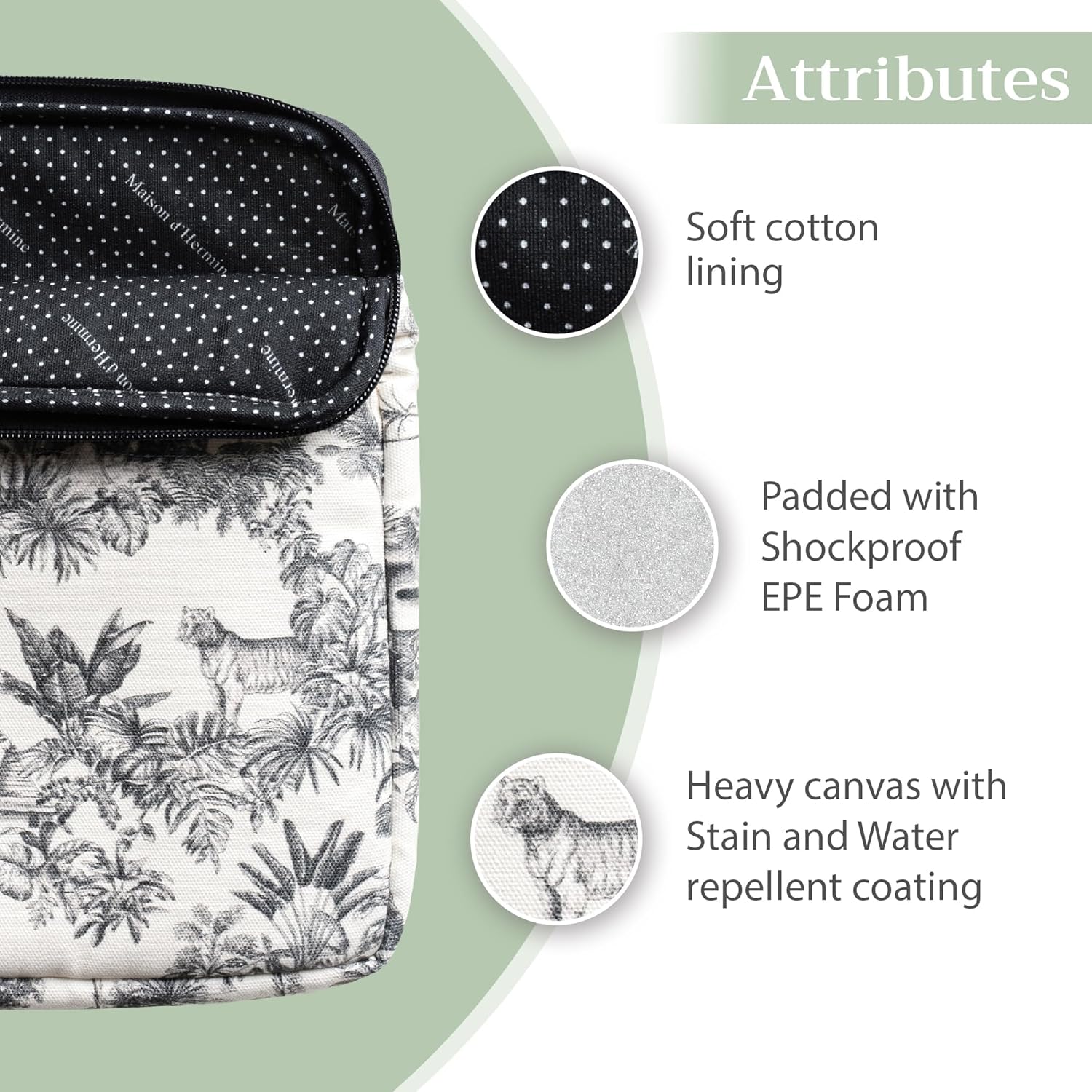 Maison d'Hermine Laptop bag with front pocket Stain and water repellent Cotton canvas
