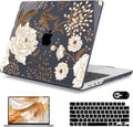 Mektron Case for MacBook Pro 16" M4 A3403 A3186 M3 A2991 M2 A2780 M1 A2485 (2021/2023/2024) Pro/Max with Touch ID, Hard Shell Plastic Laptop Cover Keyboard Cover Screen Protector, Peonies Roses