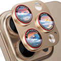 Camera Lens Protector for iPhone 16 Pro Max/iPhone 16 Pro/iPhone 15 Pro Max/iPhone 15 Pro/iPhone 14 Pro Max/14 Pro , [Military Grade Shatterproof][Full Coverage Metal] [Strong Adsorption] 9H Metal Tempered Glass Camera Screen Cover, [Case-Friendly], Gold