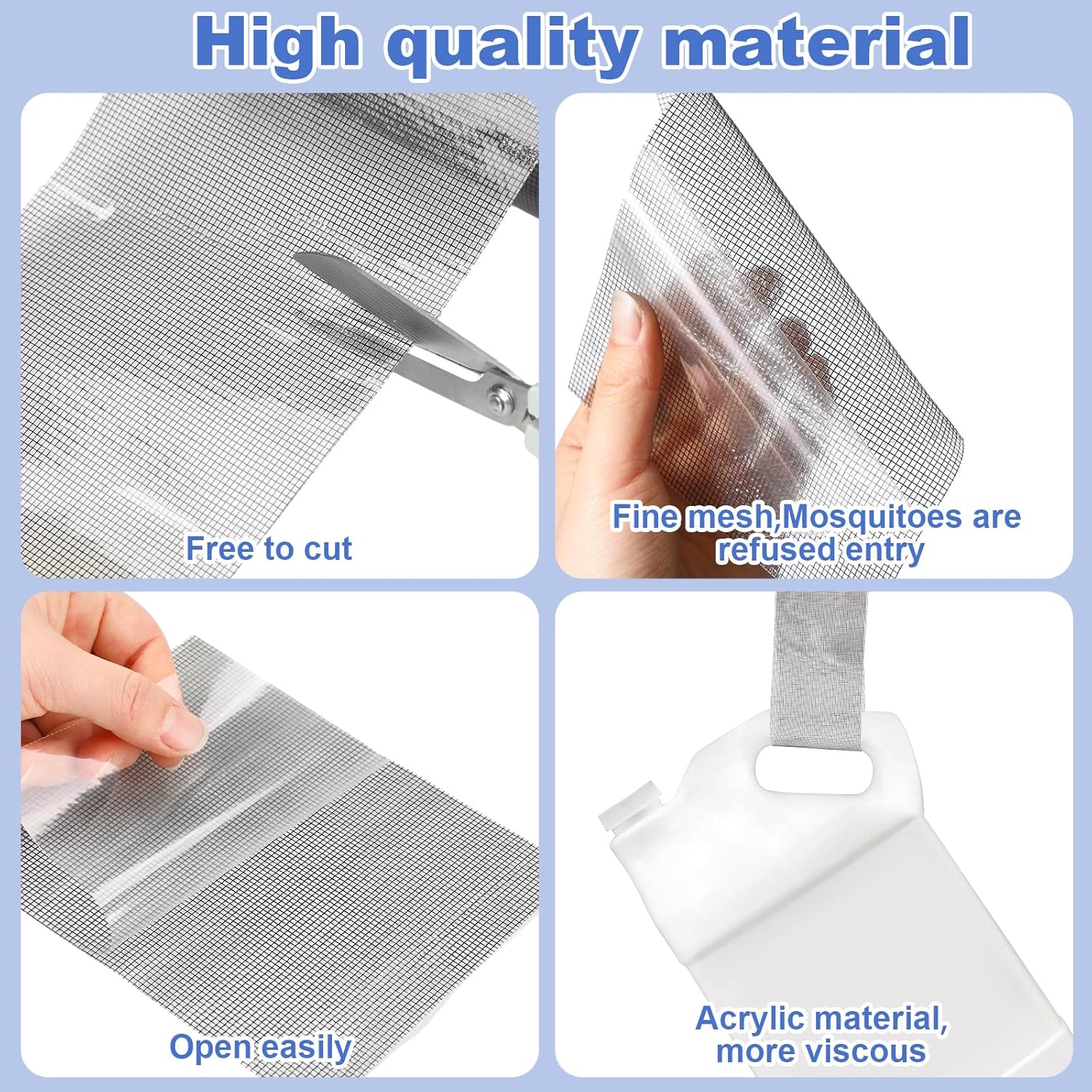 Extra Wide 5 inch x 20 ft Window Screen Tape Mesh Repair Strong Adhesive Waterproof Fiberglass Screen Repair Kit Patch for Window Door Tears Holes(Black)