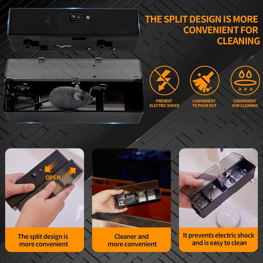 GSS Electric Mouse Trap, Smart Mouse Traps Indoor for Home,Reusable Mice Traps, AC/Battery Powered, Easy Clean
