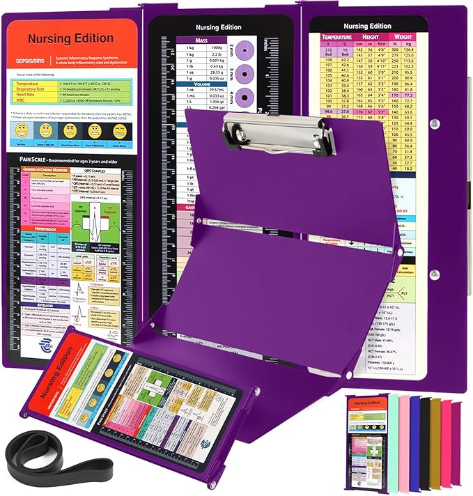 Nursing Clipboard with Nursing and Medical Edition Cheat Sheets 3 Layers by SCPrintingWorld