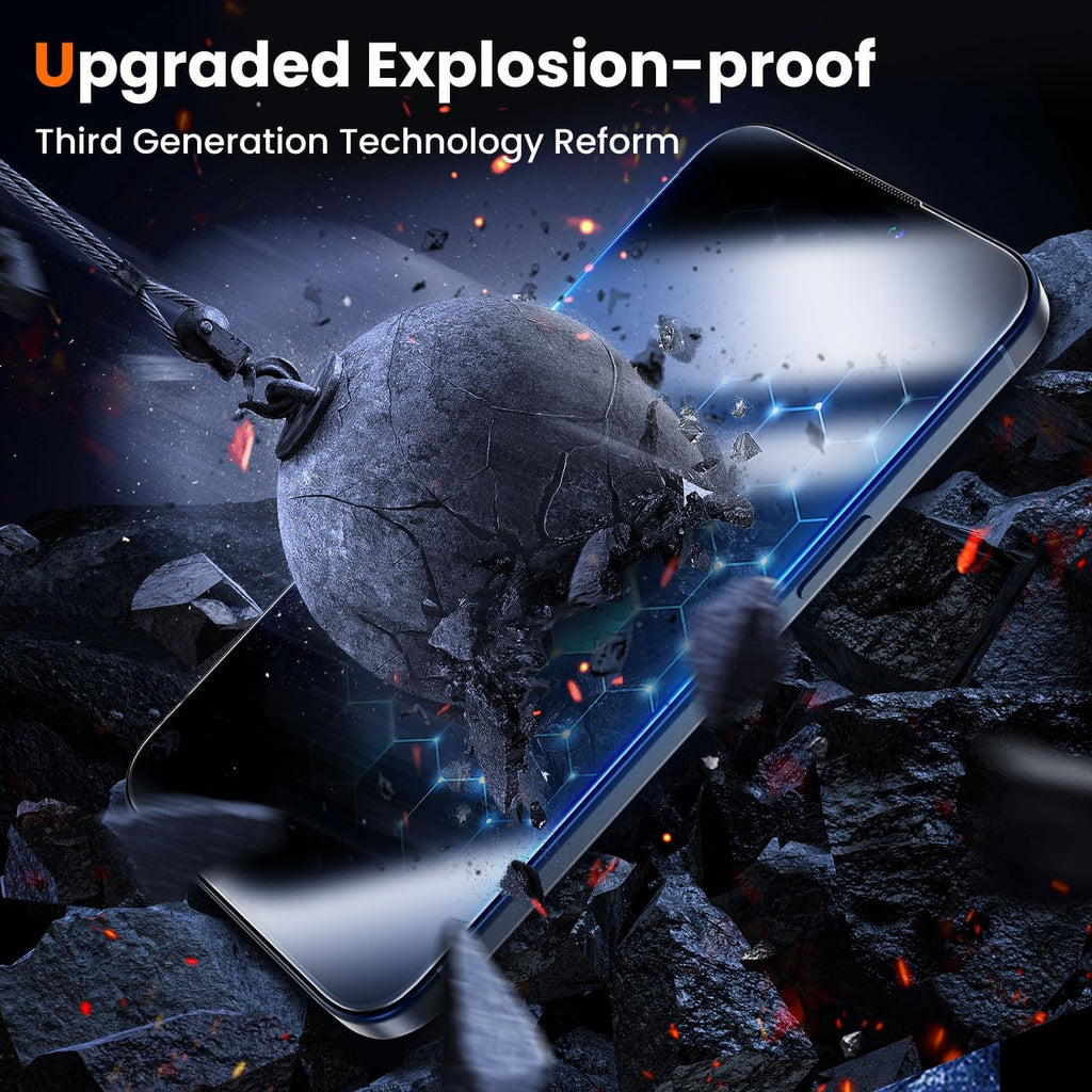 UniqueMe for iPhone 14 Screen Protector - [Military Grade Shatterproof & 9H+ Hardness] Screen Protector 14 Tempered Glass Full Coverage Protection, Easy Installation, 2 Packs