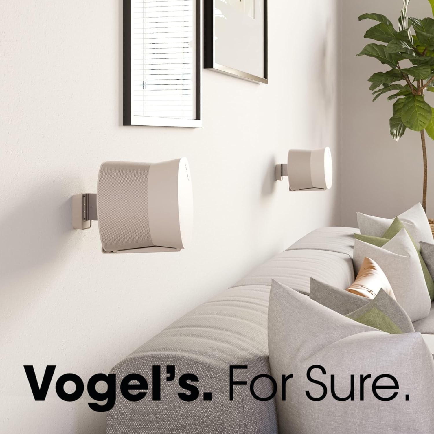 Vogel's SWM 4131 Speaker Wall Bracket for Sonos ERA 300, Max. 11 lbs (5 kg), Tiltable -30º/+30º, Swivels up to 60º (Left/Right), White, 1 Bracket