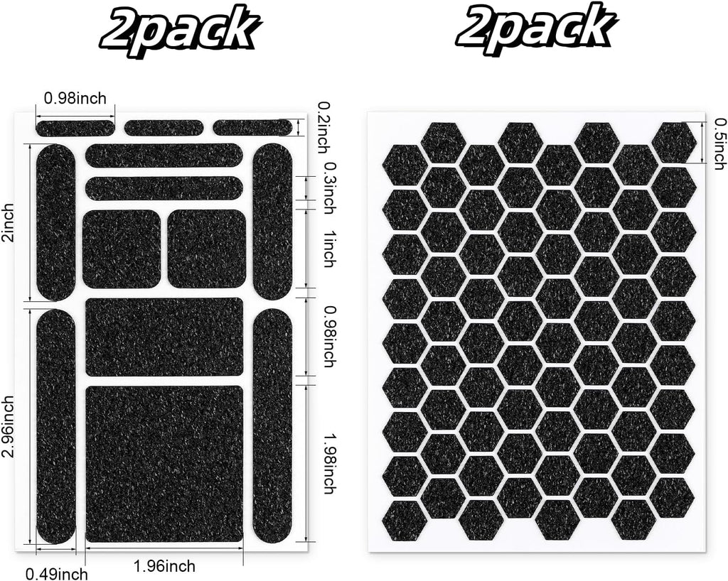 4Pack Phone Grip Tape, Finger Grip Stickers Decal Waterproof Pre-Cut Non Slip Kit Adhesive Traction for Cell Phone Cases, Handles, Tools (4Pack Black)