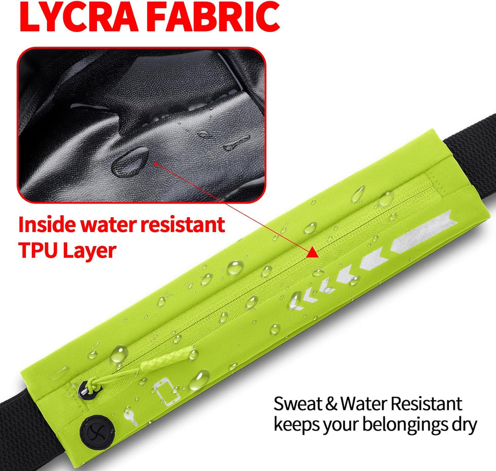 USHAKE Slim Running Belt for Women Men-Runners Phone Holder Fanny Pack, Adjustable, Bounce Free Waist Pouch bag for Workout, Money Belt, Run Gear Accessories Yellow